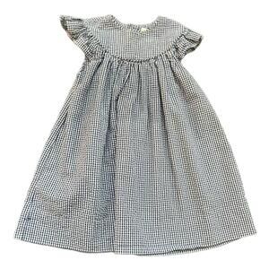 VTG Petit Ami Navy Gingham Ruffle Dress - 24m